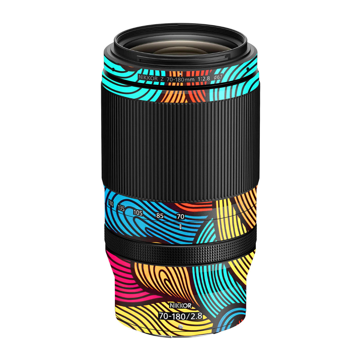 Retro Colorful Doodle Art Pattern Nikon Nikkor Z 70-180mm F/2.8 Camera Lens Skin
