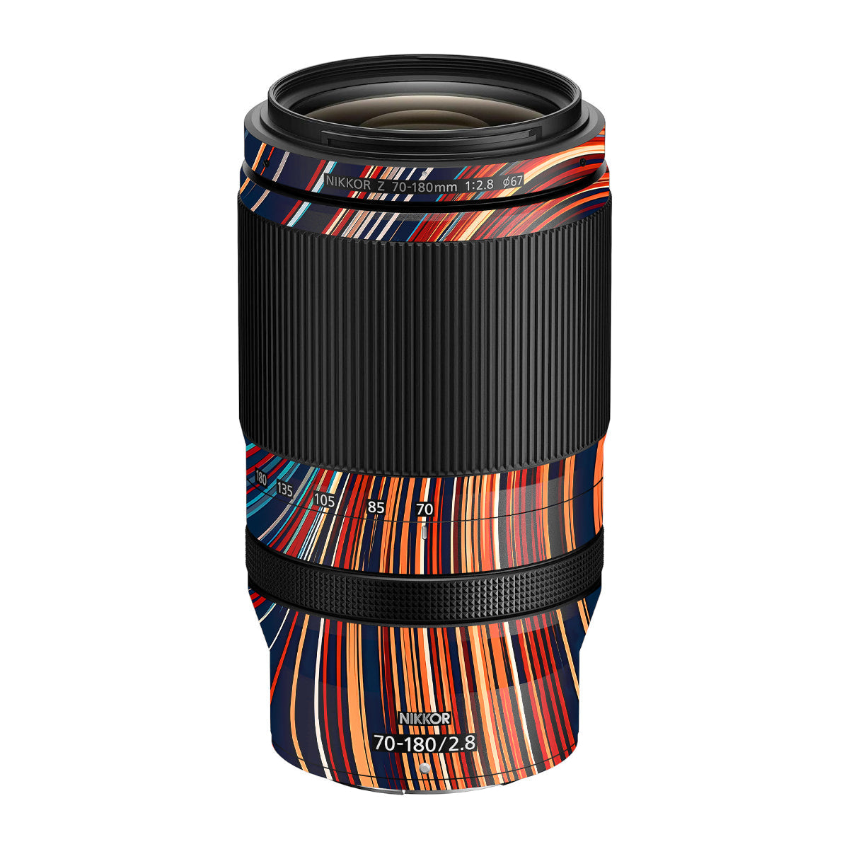 Retro Abstract Striped Swirl Nikon Nikkor Z 70-180mm F/2.8 Camera Lens Skin