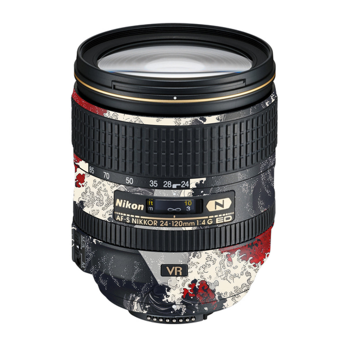 Abstract Waves Nikon Nikkor AF-S 24-120mm F4 G ED VR Camera Lens Skin