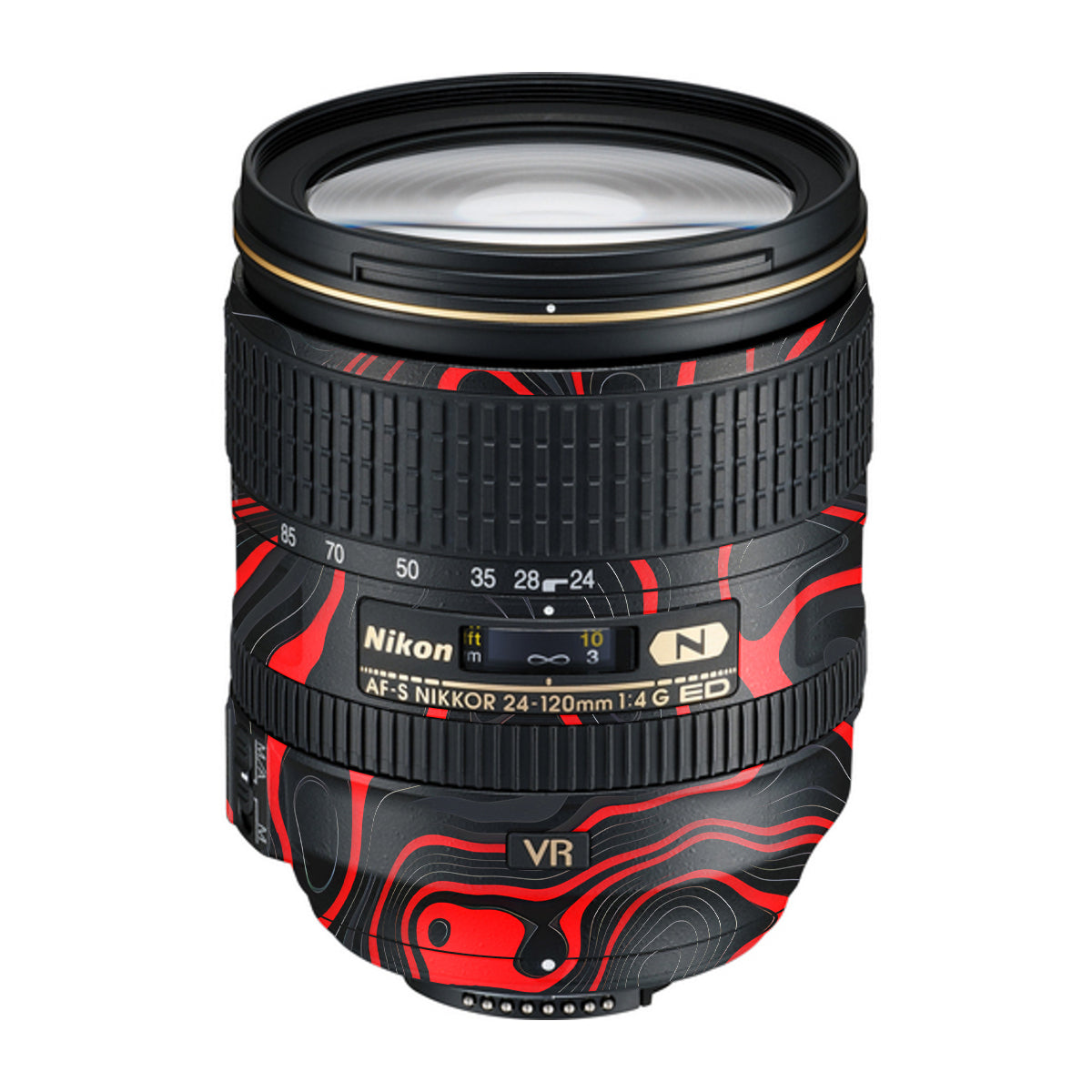 Crimson Waves Nikon Nikkor AF-S 24-120mm F4 G ED VR Camera Lens Skin