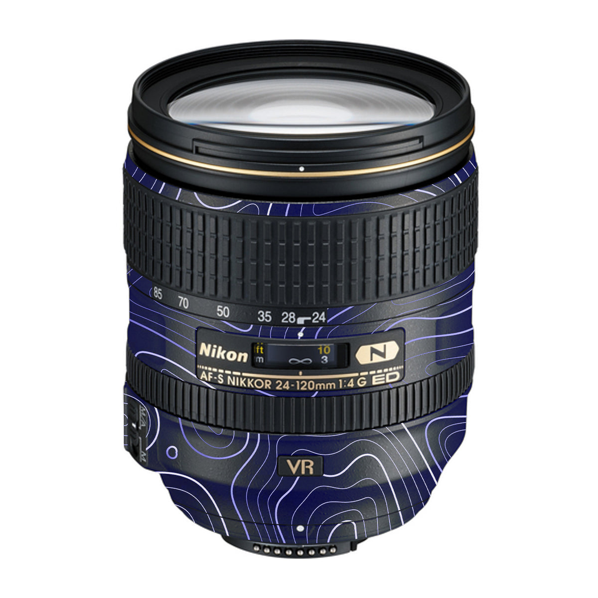 Deep Blue Contour Nikon Nikkor AF-S 24-120mm F4 G ED VR Camera Lens Skin