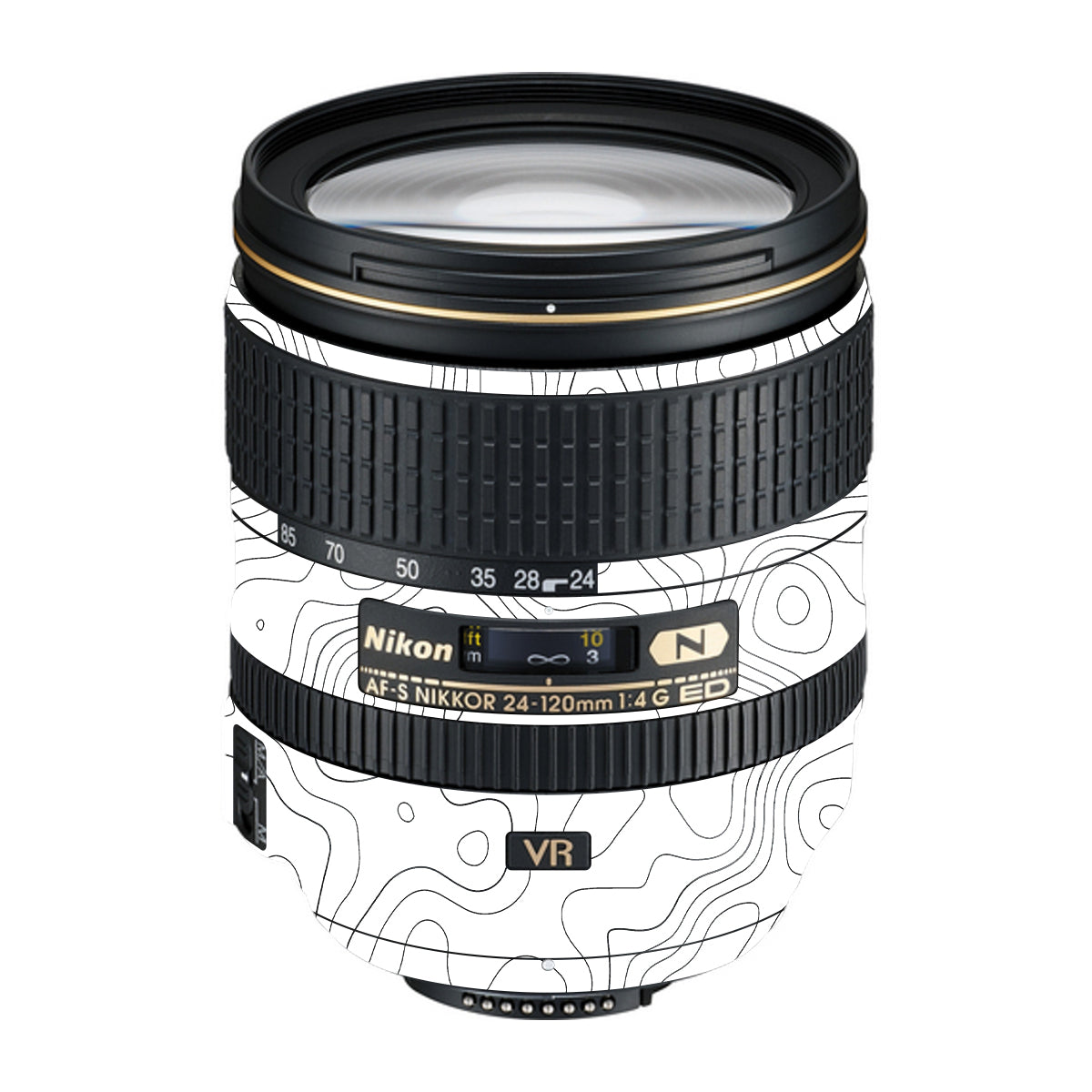 White Contour Design Nikon Nikkor AF-S 24-120mm F4 G ED VR Camera Lens Skin