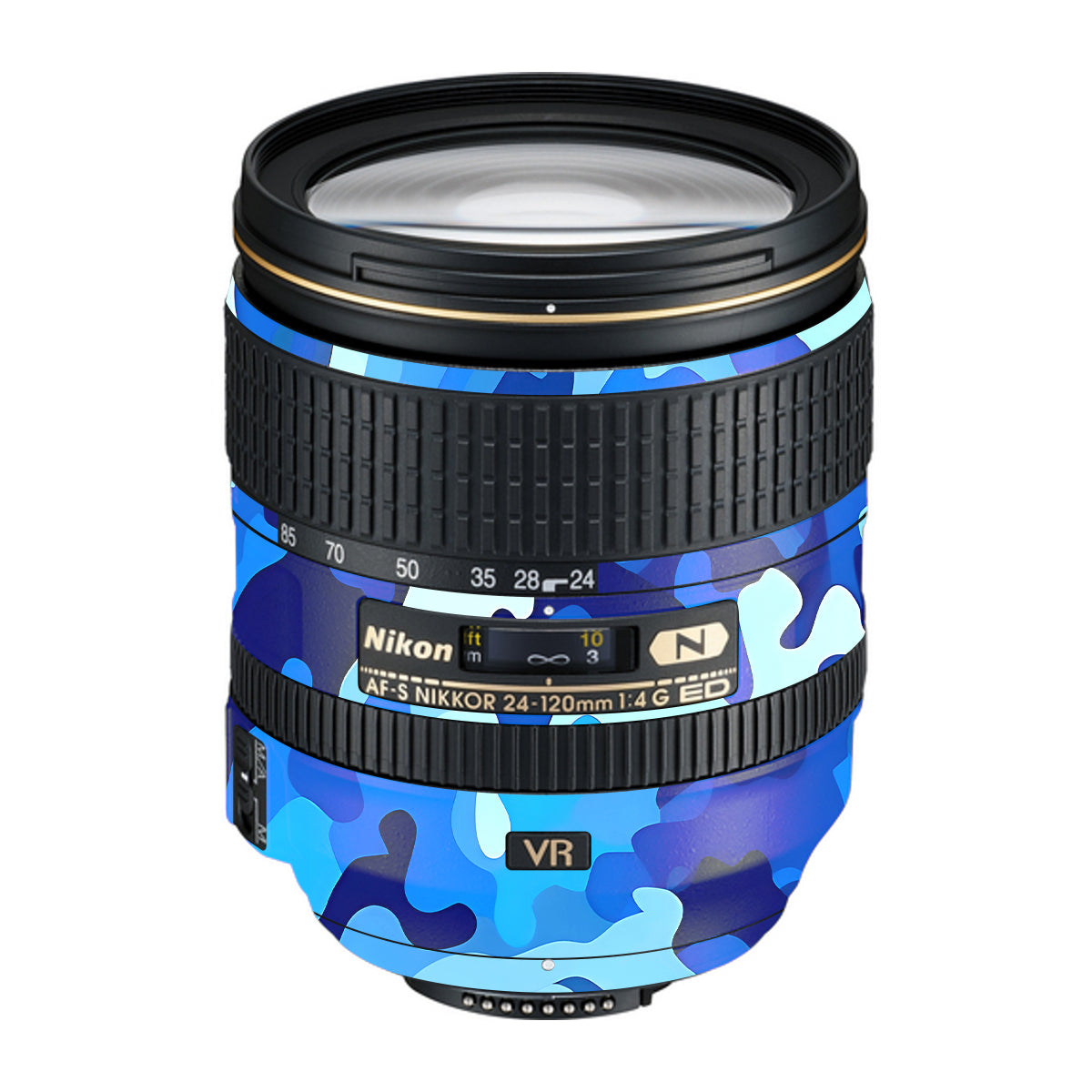 Arctic Blue Camo Pattern Nikon Nikkor AF-S 24-120mm F4 G ED VR Camera Lens Skin