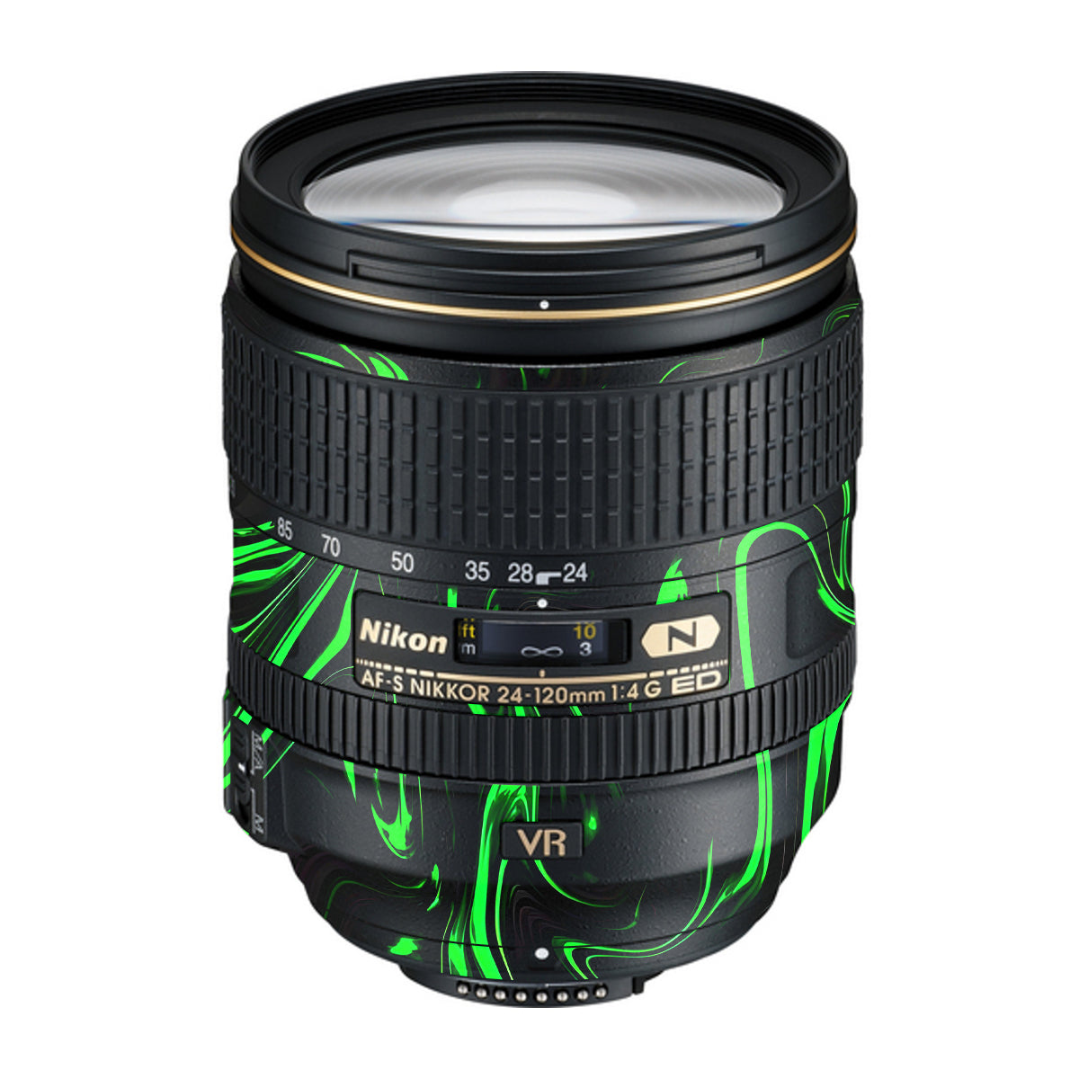 Green Liquid Pattern Nikon Nikkor AF-S 24-120mm F4 G ED VR Camera Lens Skin