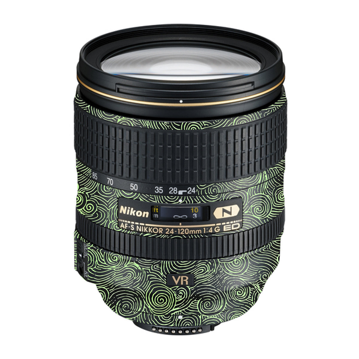 Green Spirals Nikon Nikkor AF-S 24-120mm F4 G ED VR Camera Lens Skin