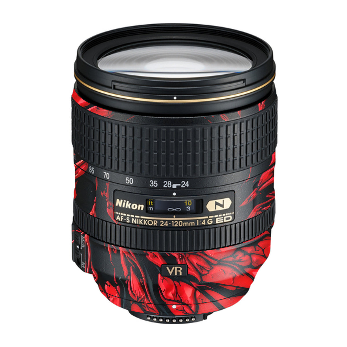 Venom Red Nikon Nikkor AF-S 24-120mm F4 G ED VR Camera Lens Skin