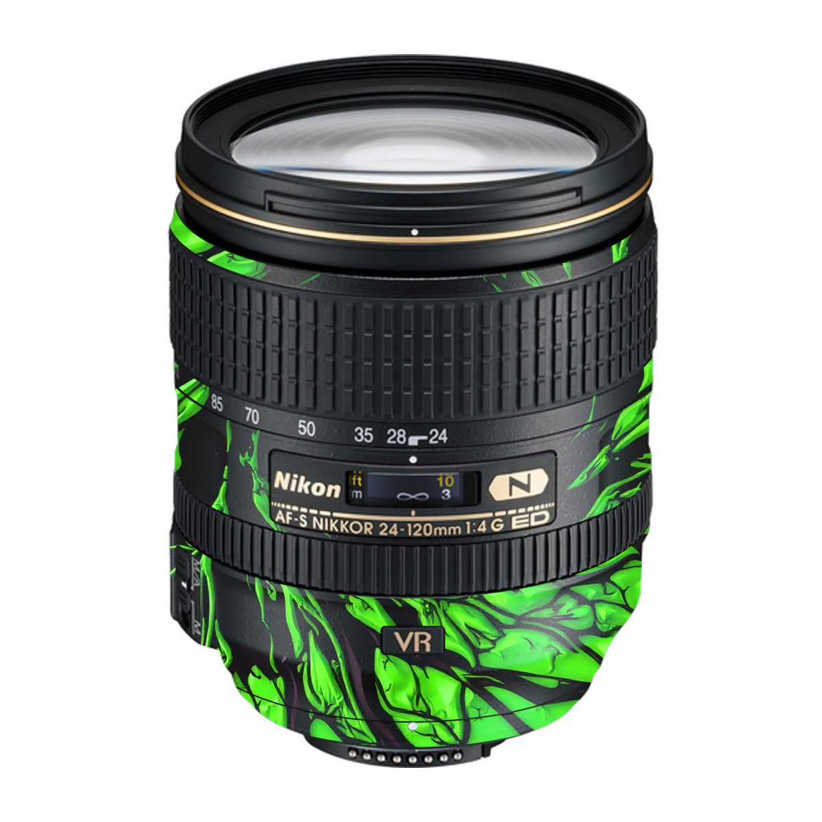 Venom Green Nikon Nikkor AF-S 24-120mm F4 G ED VR Camera Lens Skin