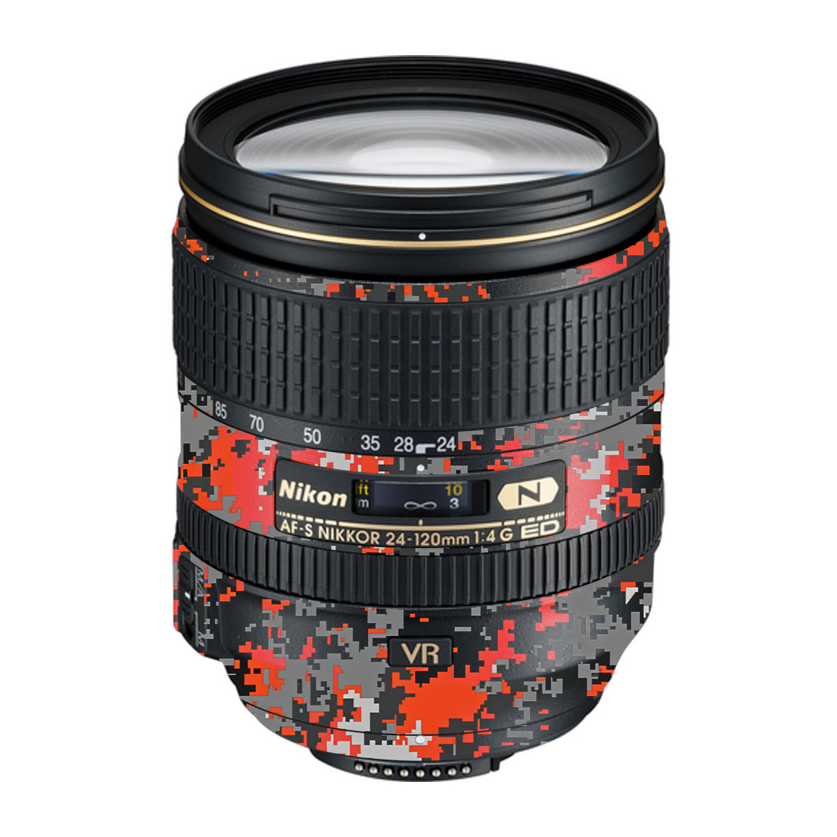 Inferno Pixel Nikon Nikkor AF-S 24-120mm F4 G ED VR Camera Lens Skin