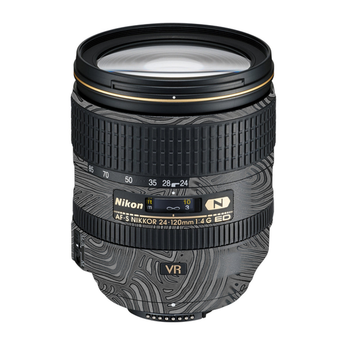 Monochrome Line Maze Nikon Nikkor AF-S 24-120mm F4 G ED VR Camera Lens Skin