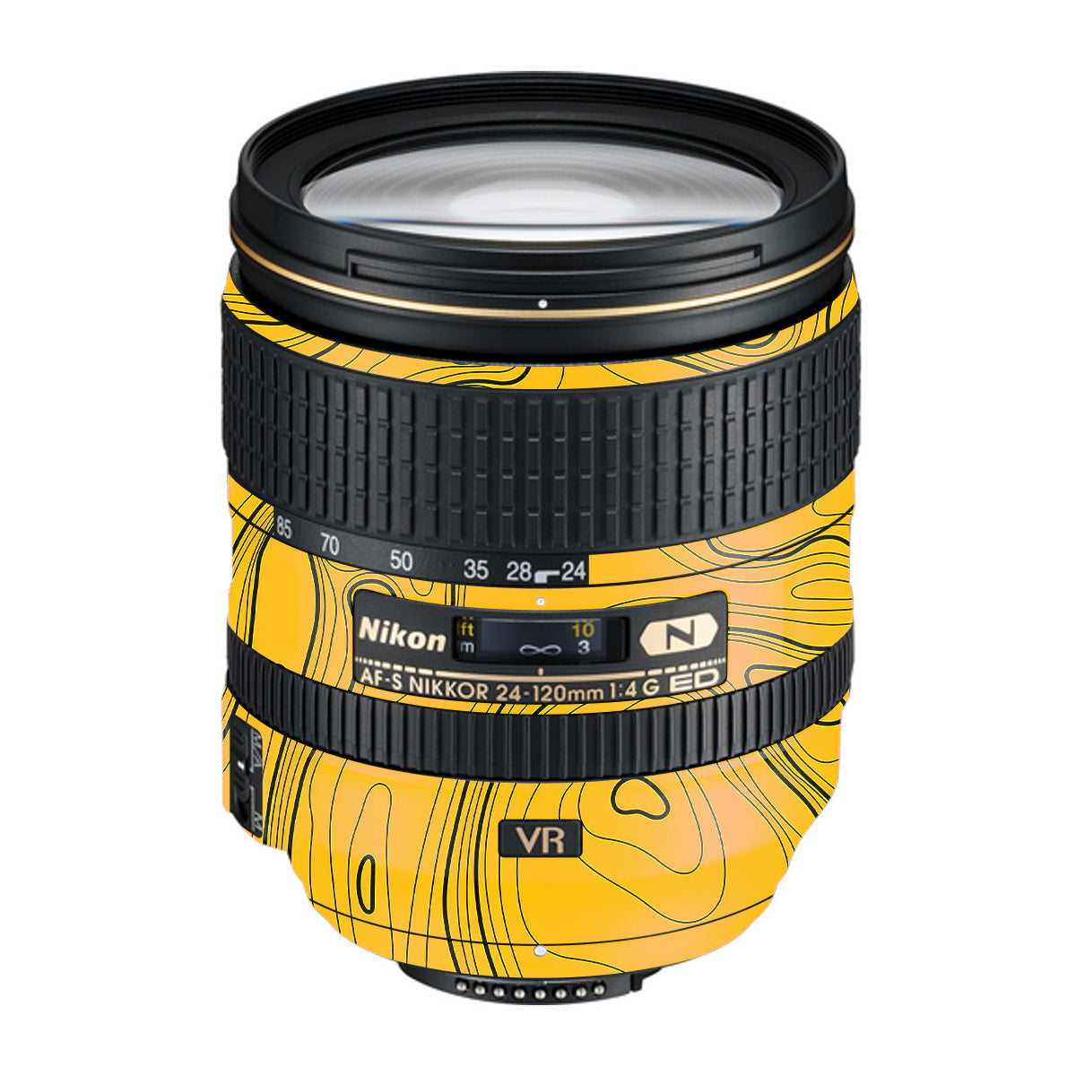 Topographic Map Pattern Nikon Nikkor AF-S 24-120mm F4 G ED VR Camera Lens Skin