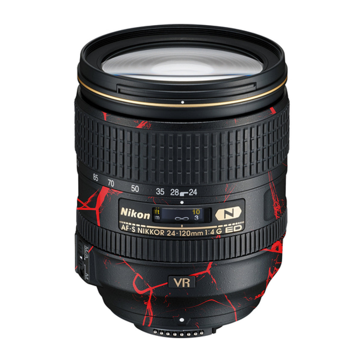 Red Neural Grid Nikon Nikkor AF-S 24-120mm F4 G ED VR Camera Lens Skin