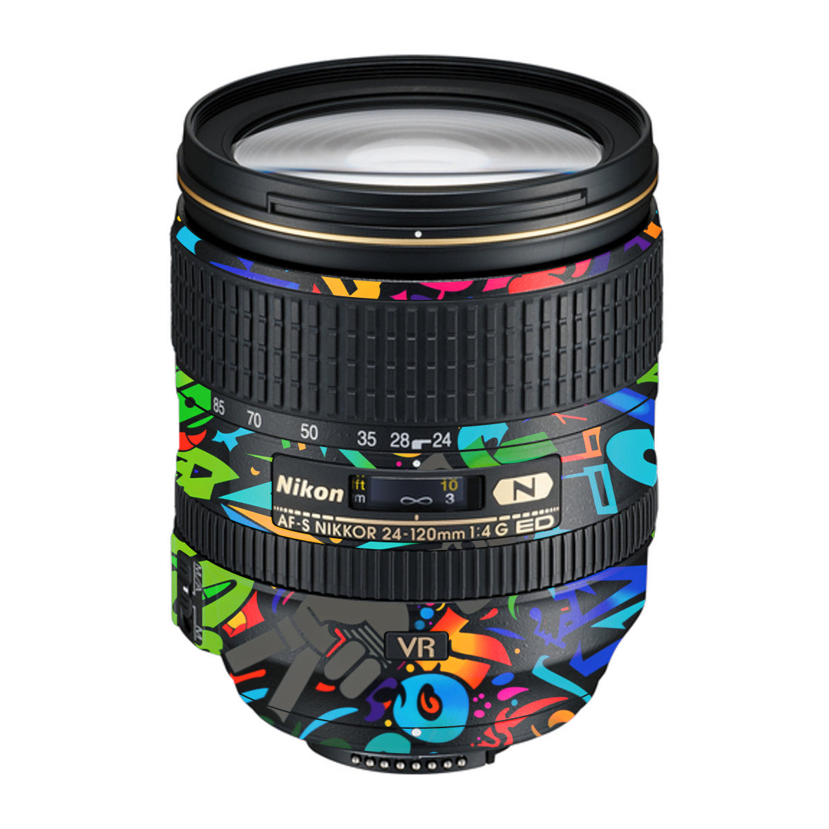Colorful Urban Street Art Lettering Nikon Nikkor AF-S 24-120mm F4 G ED VR Camera Lens Skin