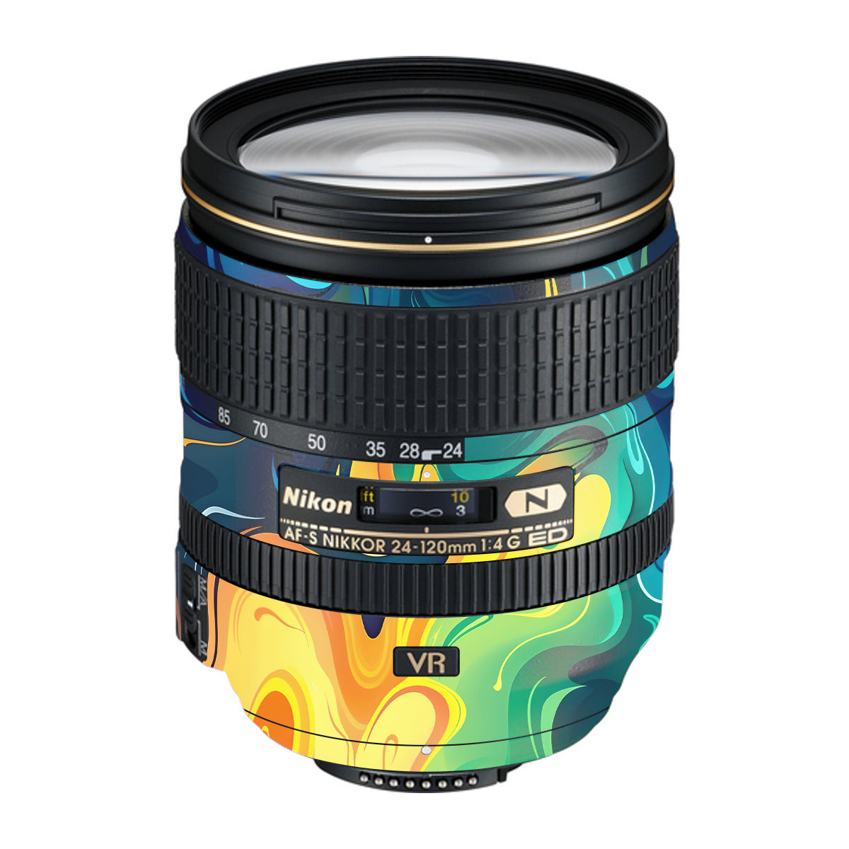 Rainbow Liquid Fusion Nikon Nikkor AF-S 24-120mm F4 G ED VR Camera Lens Skin