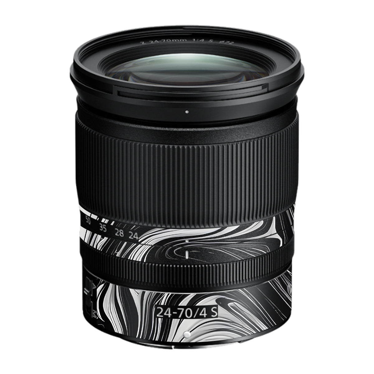 Black and White Marble Nikon Nikkor Z 24-70mm F/4 S Camera Lens Skin
