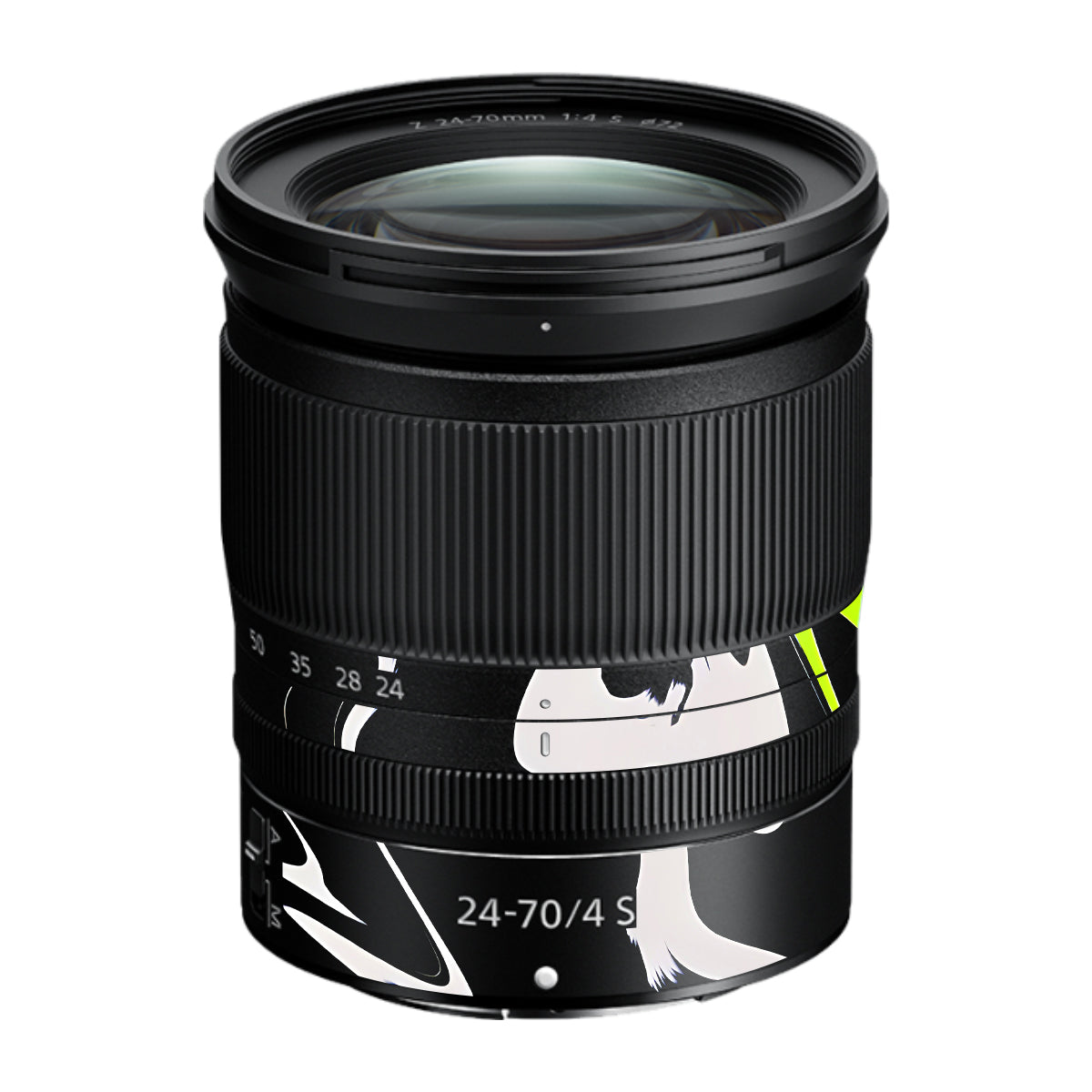 Neon Green and Black Pattern Nikon Nikkor Z 24-70mm F/4 S Camera Lens Skin
