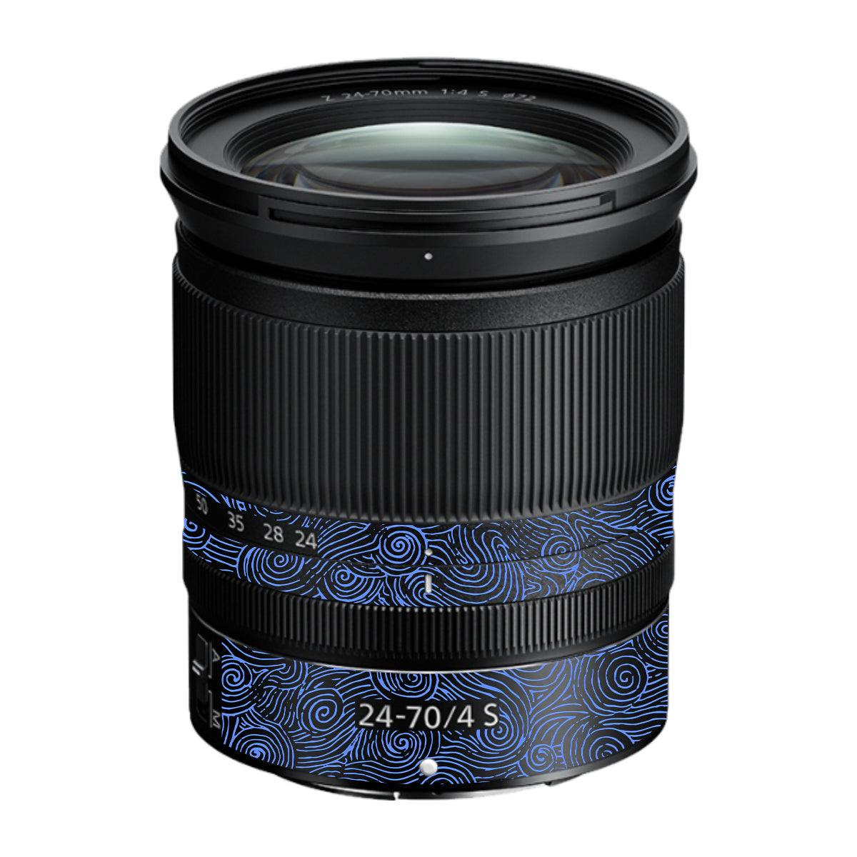 Blue Spirals Nikon Nikkor Z 24-70mm F/4 S Camera Lens Skin