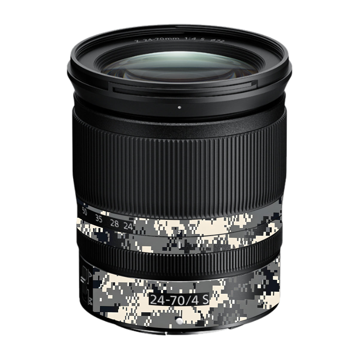 Grey Black Pixel Nikon Nikkor Z 24-70mm F/4 S Camera Lens Skin