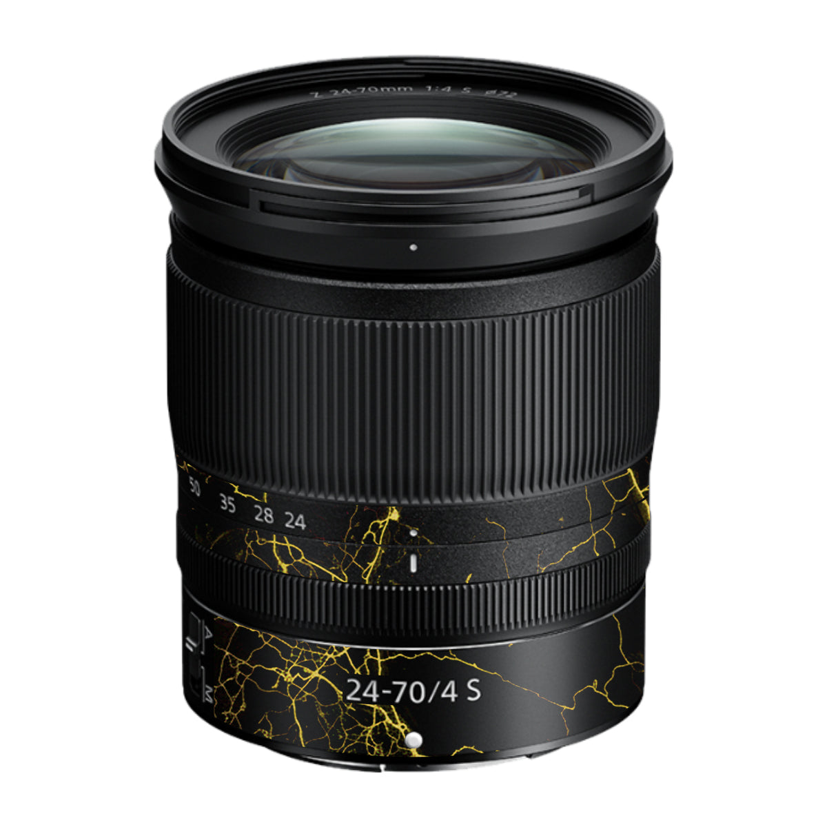 Electric Gold Veins Nikon Nikkor Z 24-70mm F/4 S Camera Lens Skin