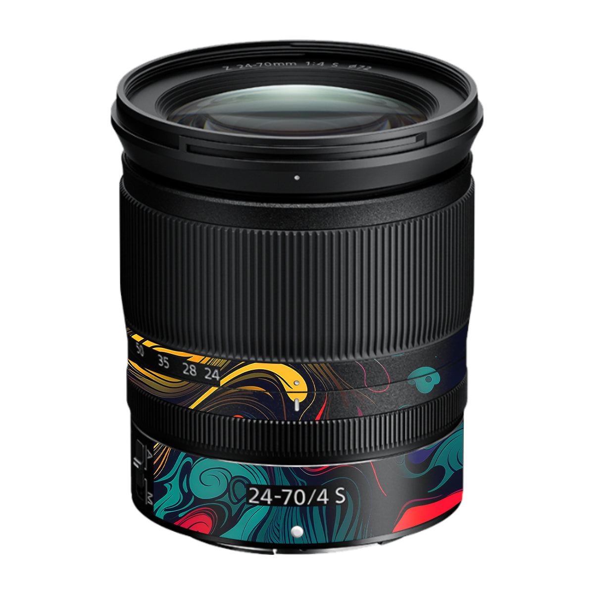 Psychedelic Color Swirl Nikon Nikkor Z 24-70mm F/4 S Camera Lens Skin