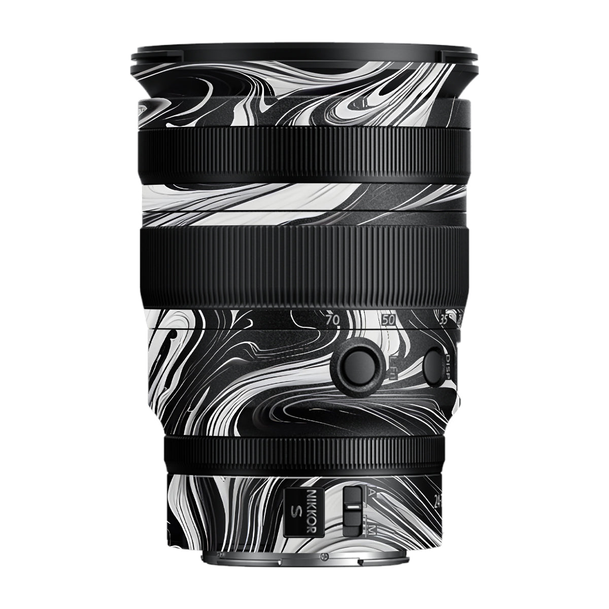 Black and White Marble Nikon Nikkor Z 24-70MM F/2.8 S Camera Lens Skin