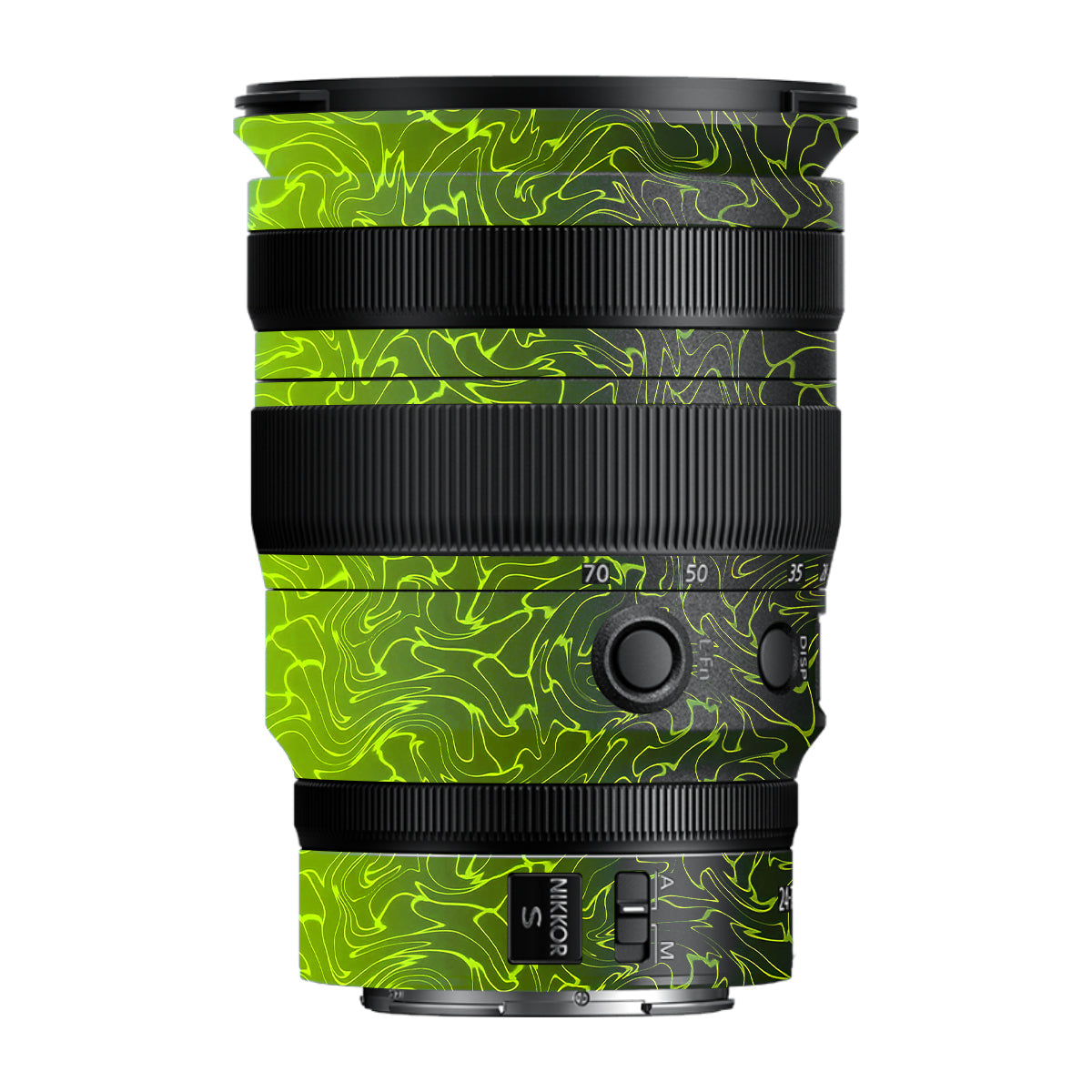Lime Yellow to Black Gradient Nikon Nikkor Z 24-70MM F/2.8 S Camera Lens Skin