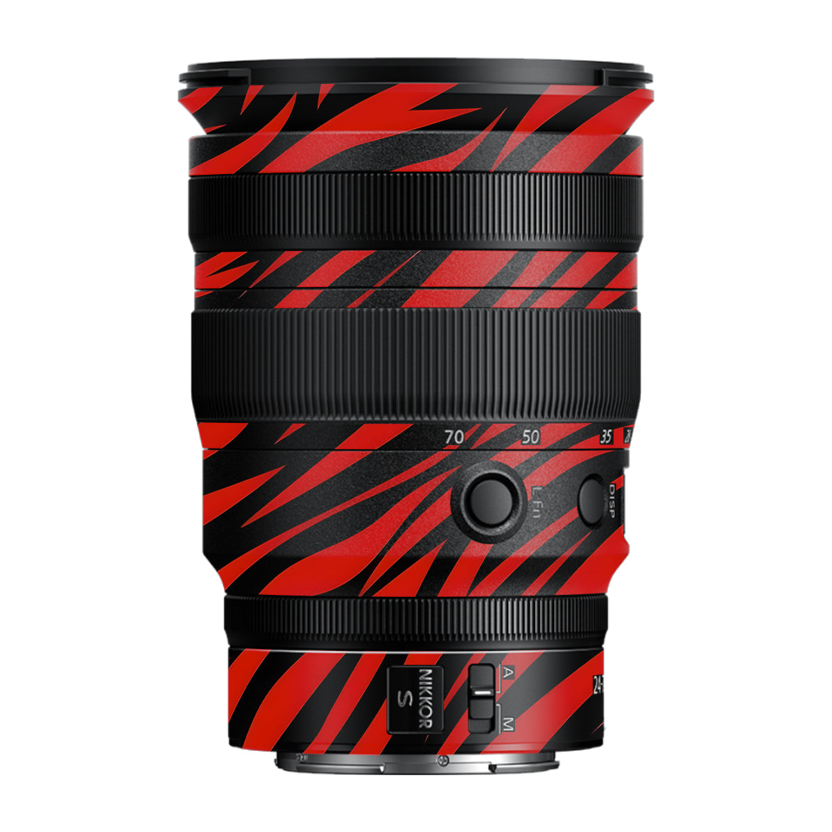 Red and Black Stripes Nikon Nikkor Z 24-70MM F/2.8 S Camera Lens Skin