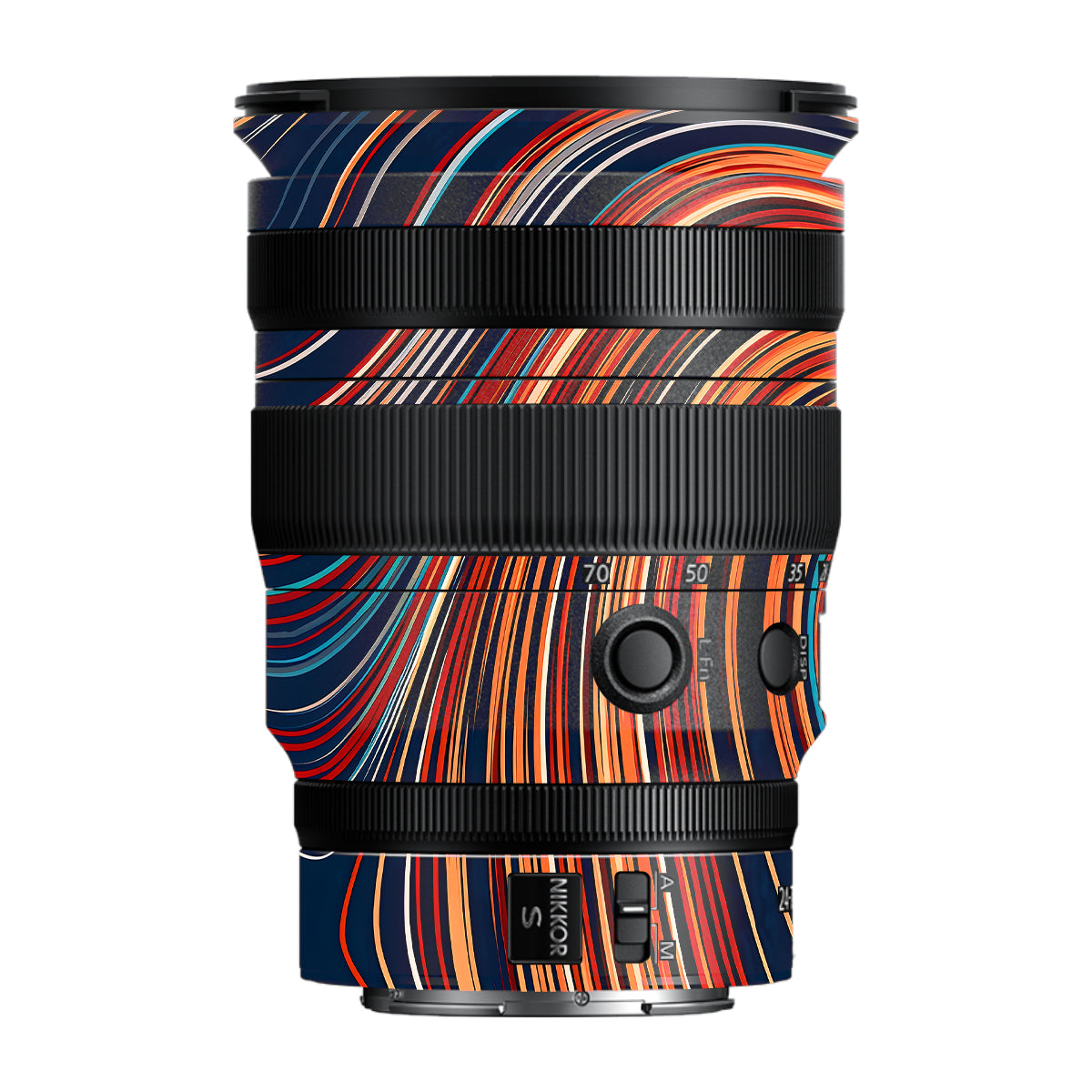 Retro Abstract Striped Swirl Nikon Nikkor Z 24-70MM F/2.8 S Camera Lens Skin