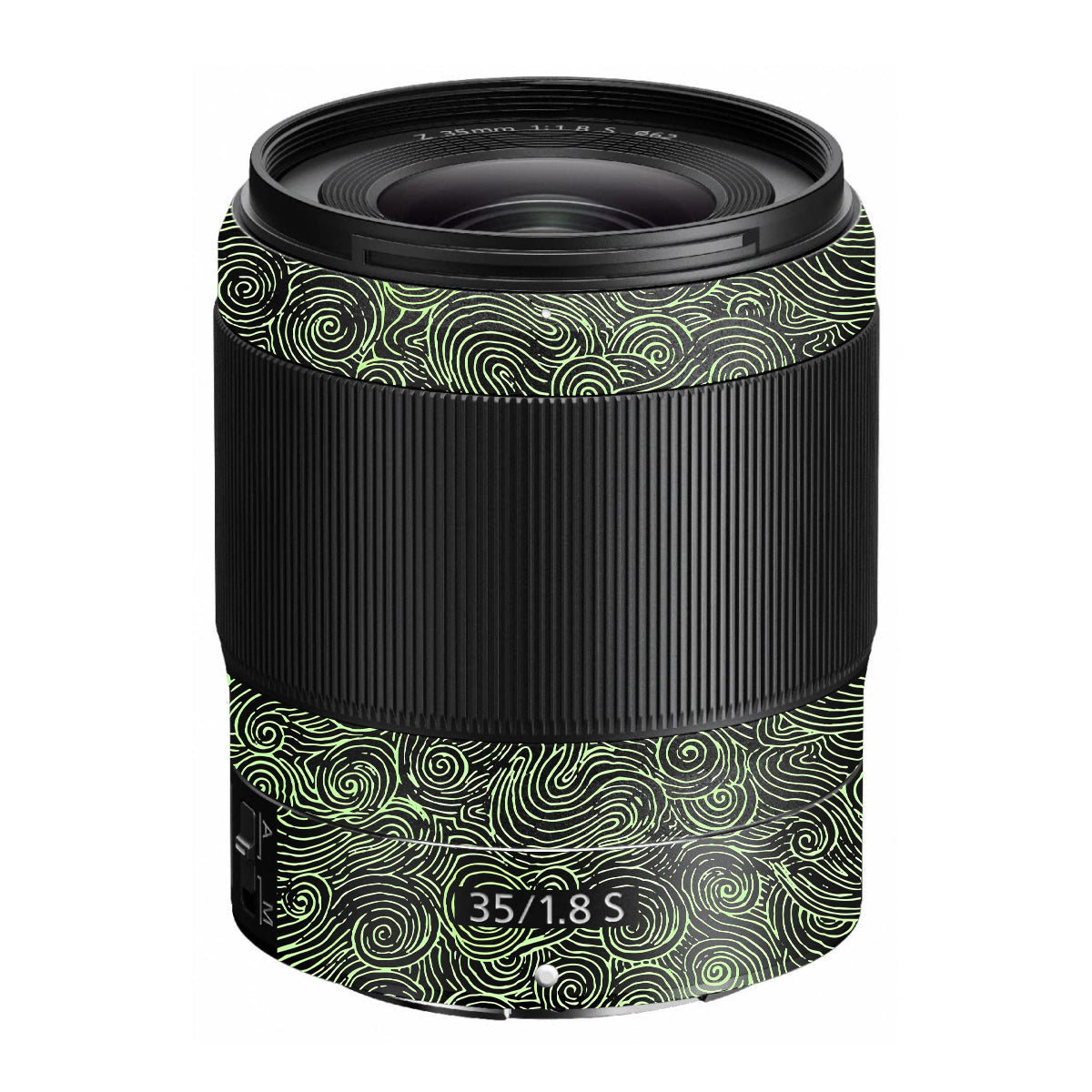 Green Spirals Nikon Nikkor Z 35mm F/1.8 S Camera Lens Skin