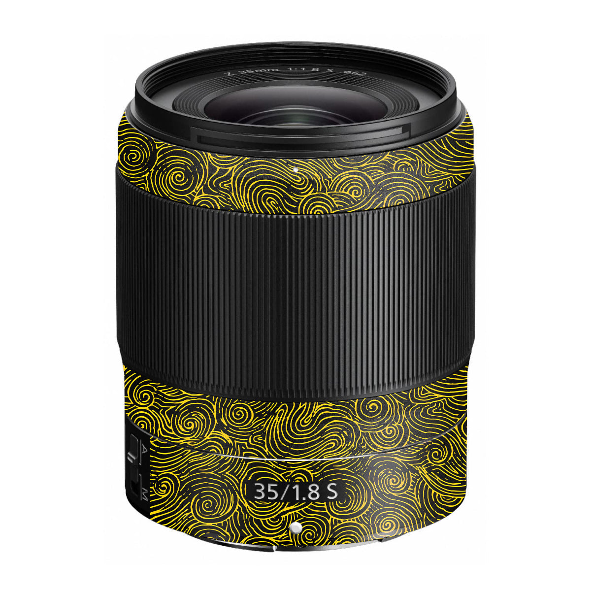 Yellow Spirals Nikon Nikkor Z 35mm F/1.8 S Camera Lens Skin