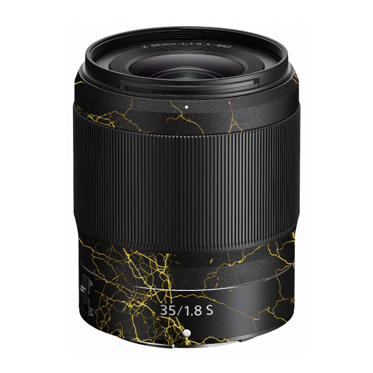 Electric Gold Veins Nikon Nikkor Z 35mm F/1.8 S Camera Lens Skin