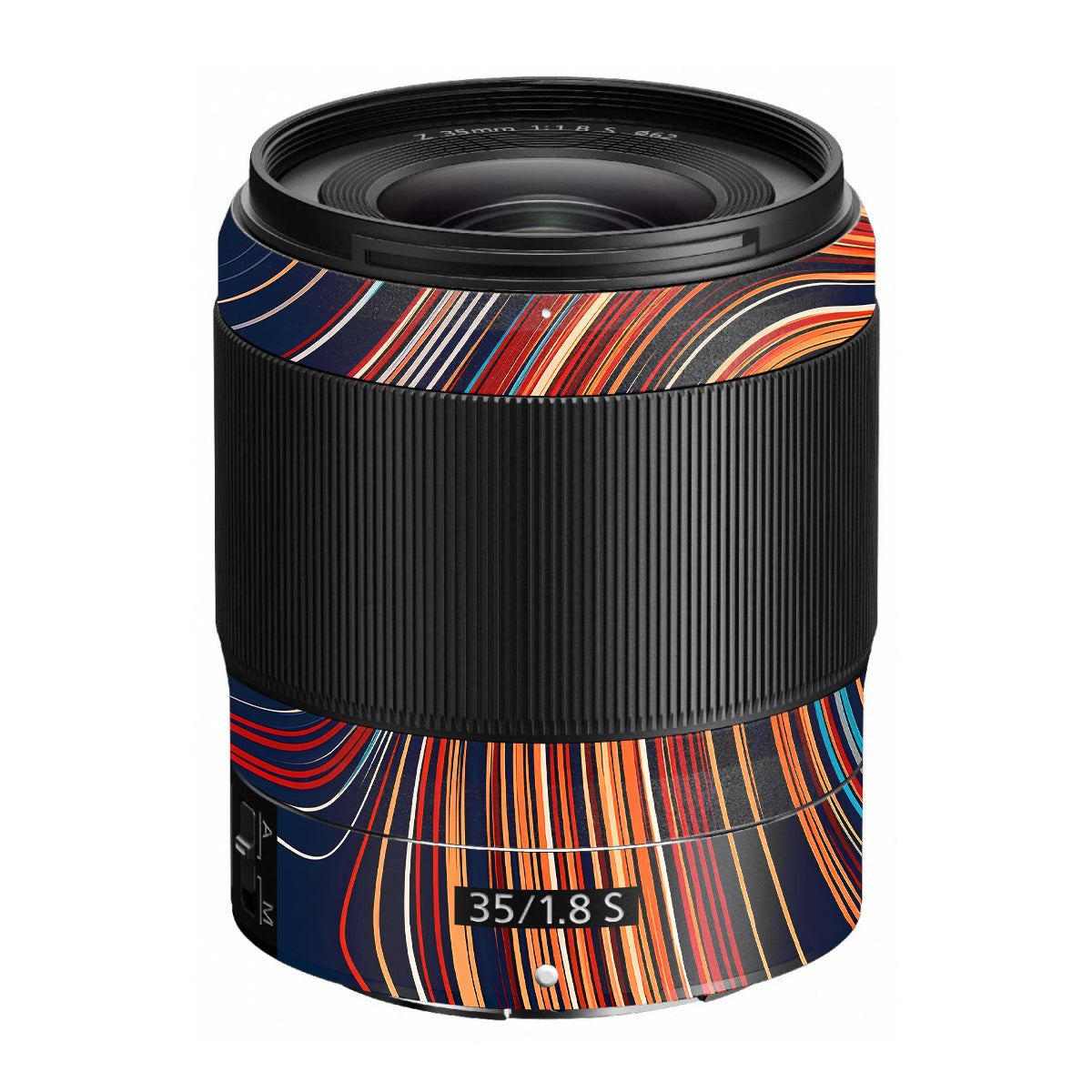 Retro Abstract Striped Swirl Nikon Nikkor Z 35mm F/1.8 S Camera Lens Skin