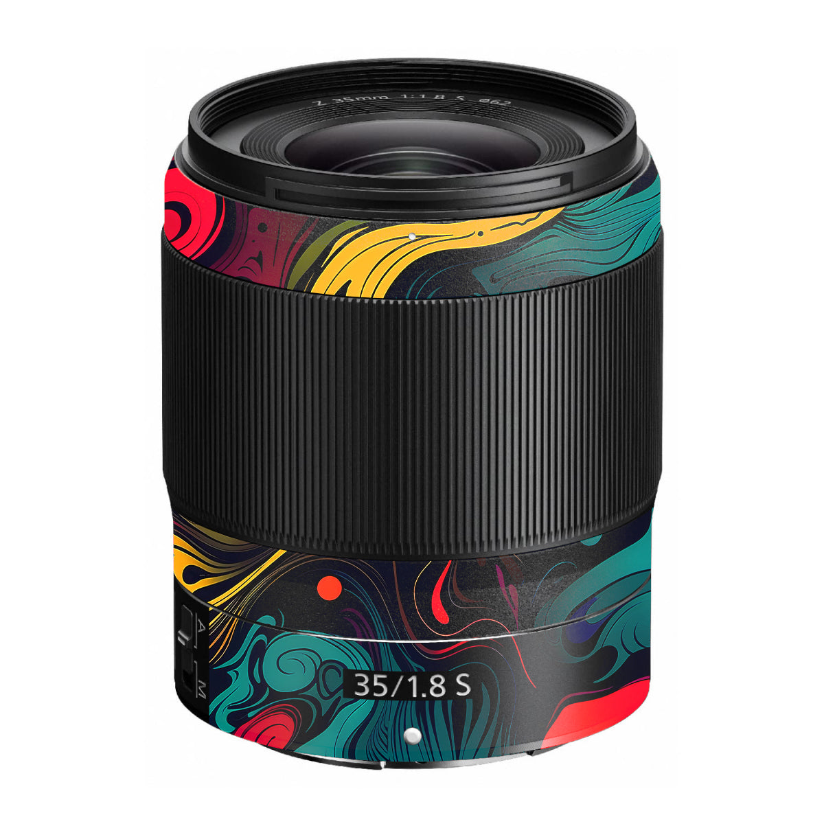 Psychedelic Color Swirl Nikon Nikkor Z 35mm F/1.8 S Camera Lens Skin