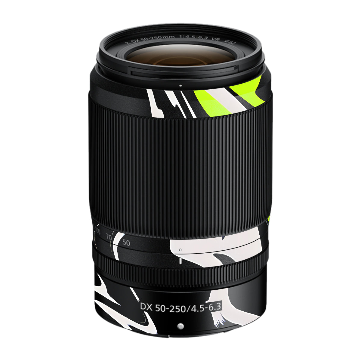 Neon Green and Black Pattern Nikon Nikkor Z DX 50-250mm F/4.5-6.3 VR Camera Lens Skin
