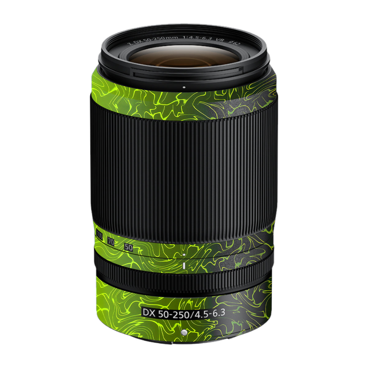 Lime Yellow to Black Gradient Nikon Nikkor Z DX 50-250mm F/4.5-6.3 VR Camera Lens Skin