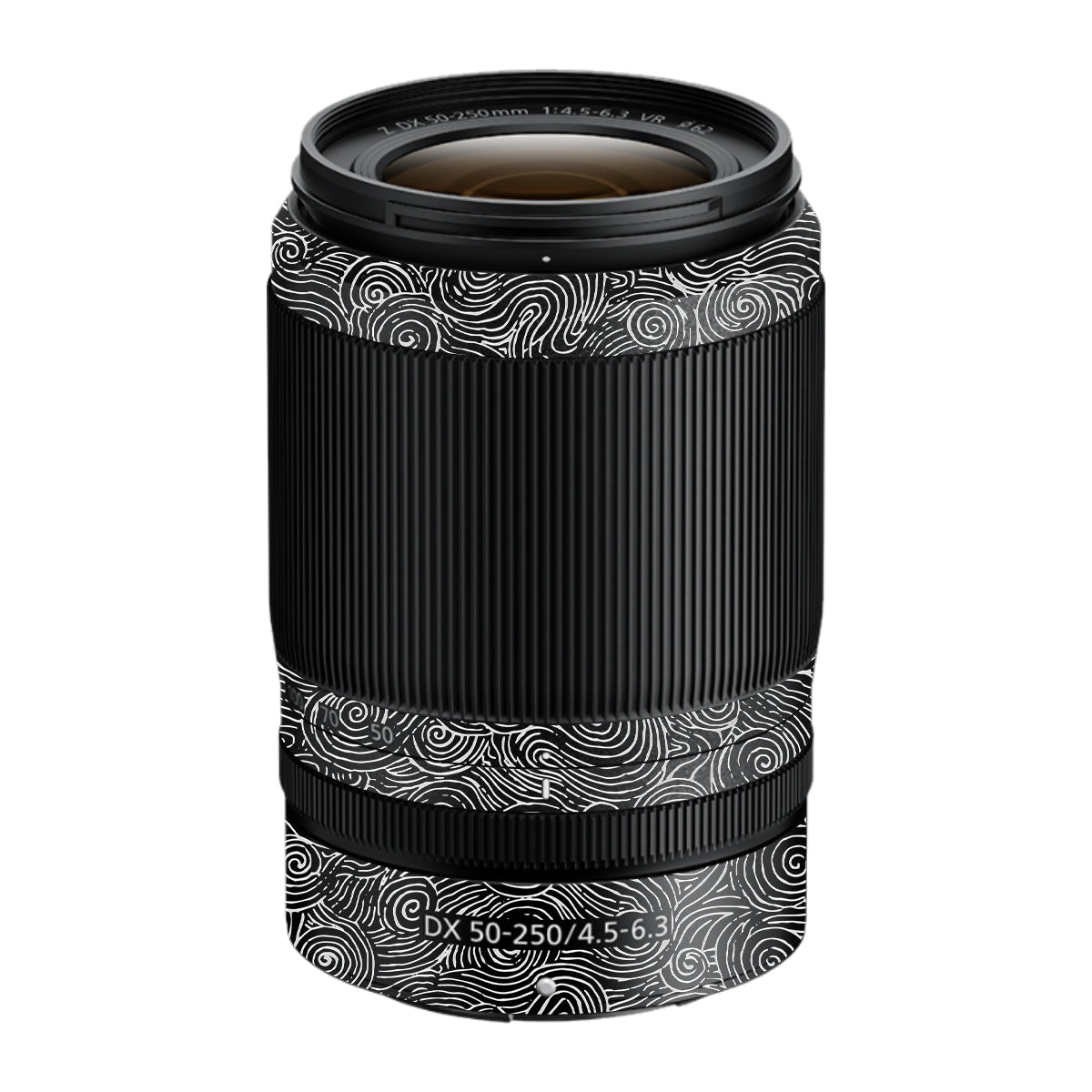 White Spirals Nikon Nikkor Z DX 50-250mm F/4.5-6.3 VR Camera Lens Skin