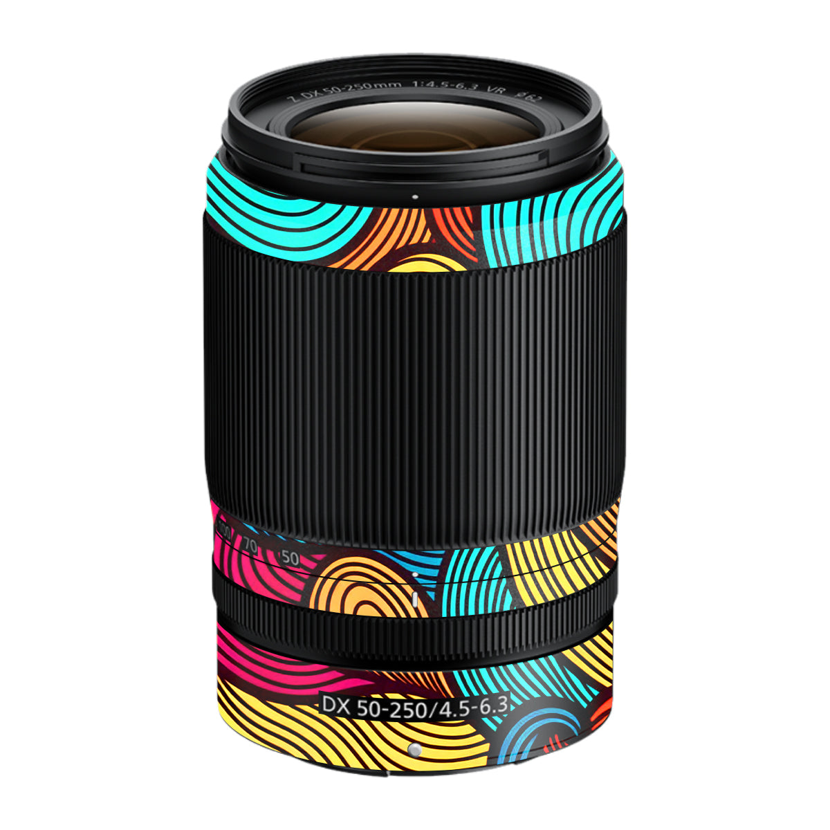 Retro Colorful Doodle Art Pattern Nikon Nikkor Z DX 50-250mm F/4.5-6.3 VR Camera Lens Skin