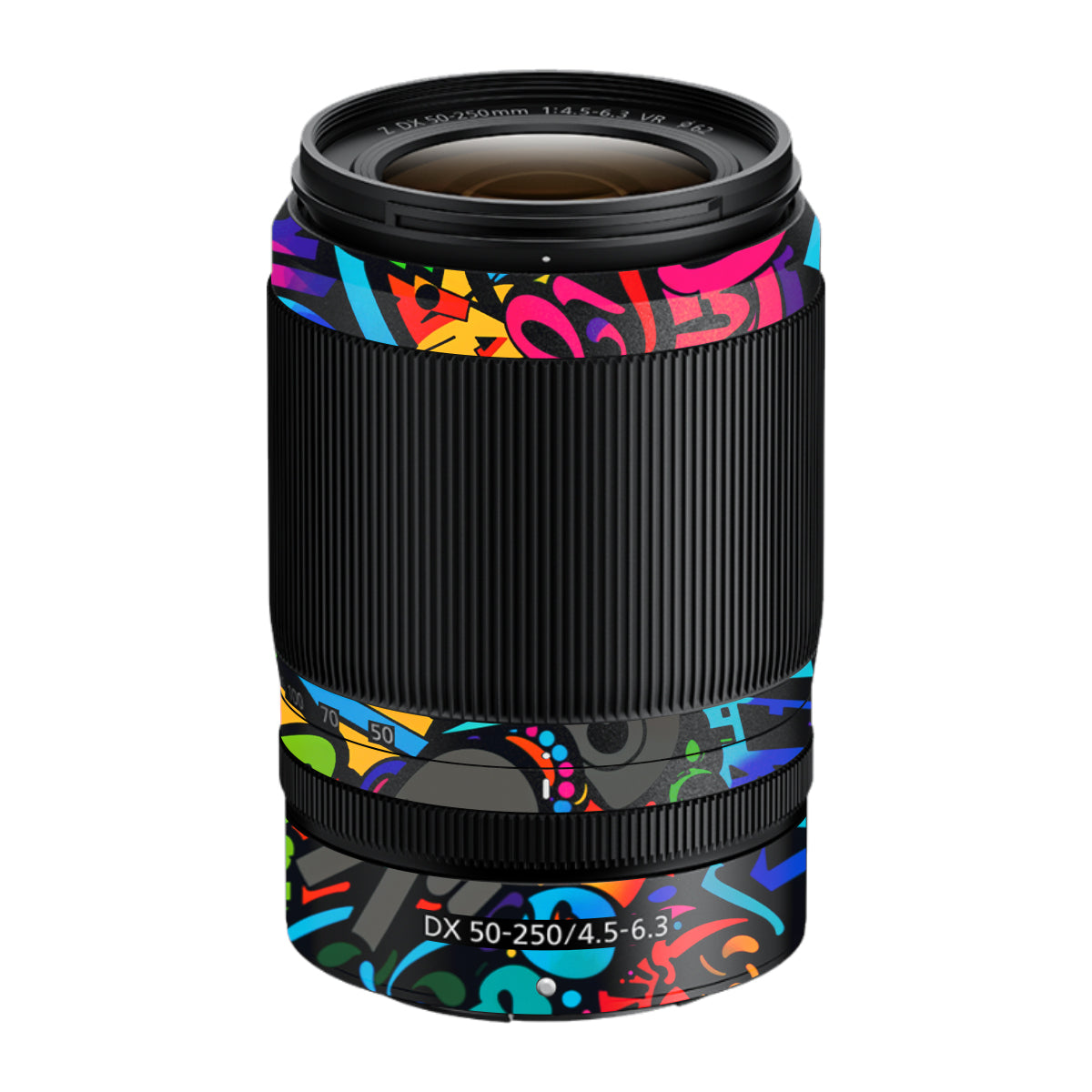 Colorful Urban Street Art Lettering Nikon Nikkor Z DX 50-250mm F/4.5-6.3 VR Camera Lens Skin