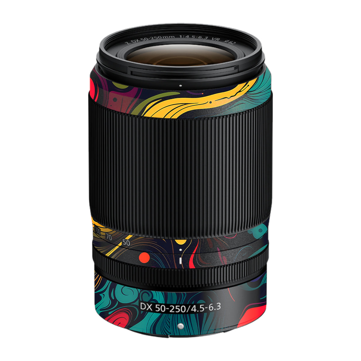 Psychedelic Color Swirl Nikon Nikkor Z DX 50-250mm F/4.5-6.3 VR Camera Lens Skin