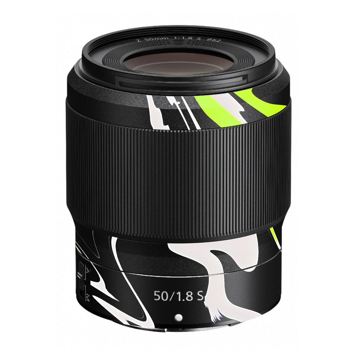 Neon Green and Black Pattern Nikon Nikkor Z 50mm F/1.8 S Camera Lens Skin