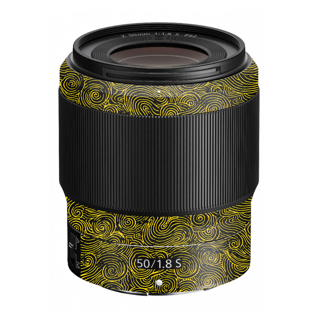 Yellow Spirals Nikon Nikkor Z 50mm F/1.8 S Camera Lens Skin