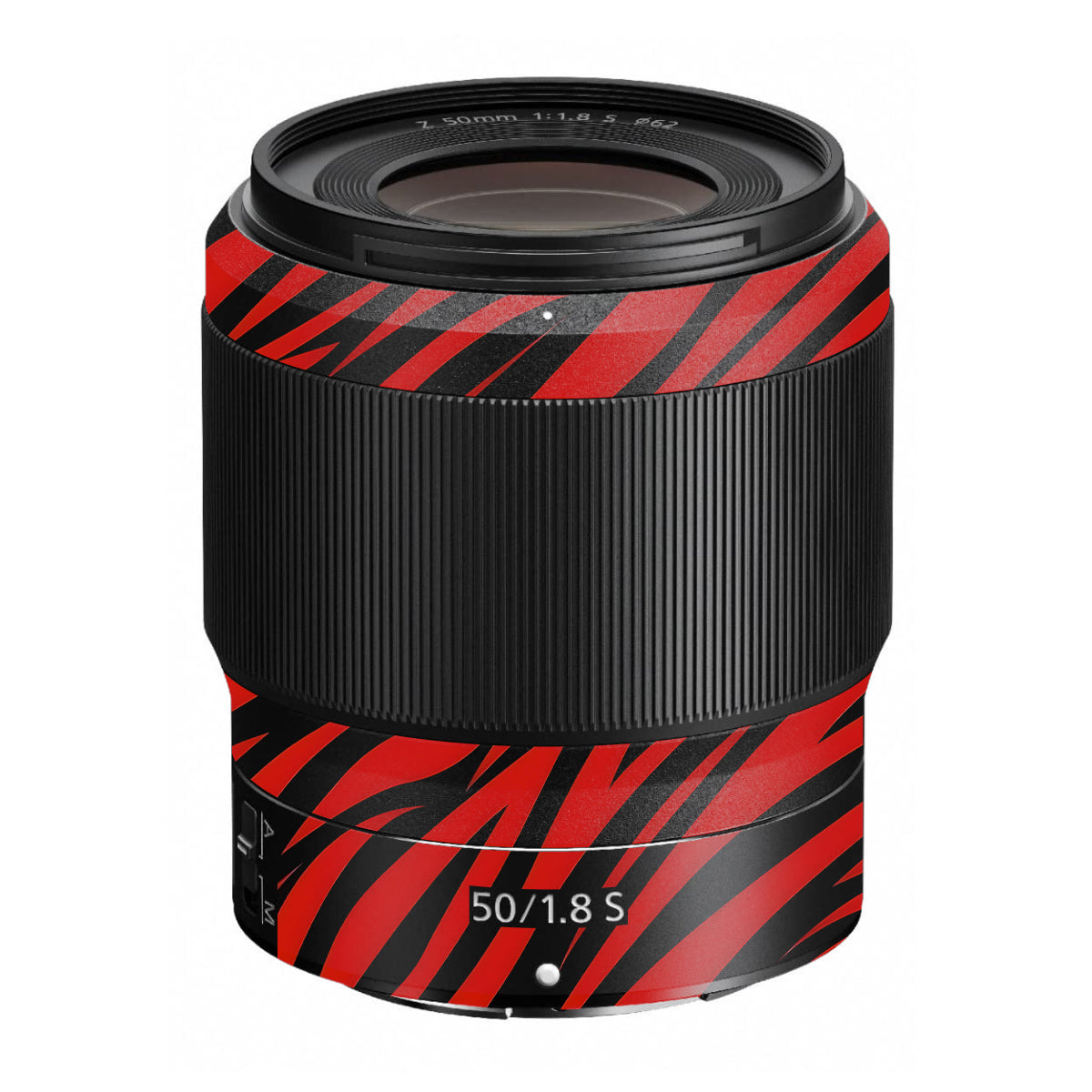 Red and Black Stripes Nikon Nikkor Z 50mm F/1.8 S Camera Lens Skin