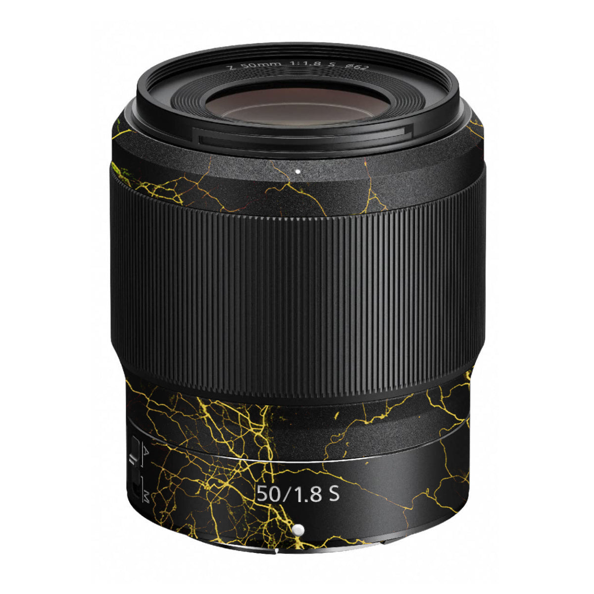 Electric Gold Veins Nikon Nikkor Z 50mm F/1.8 S Camera Lens Skin