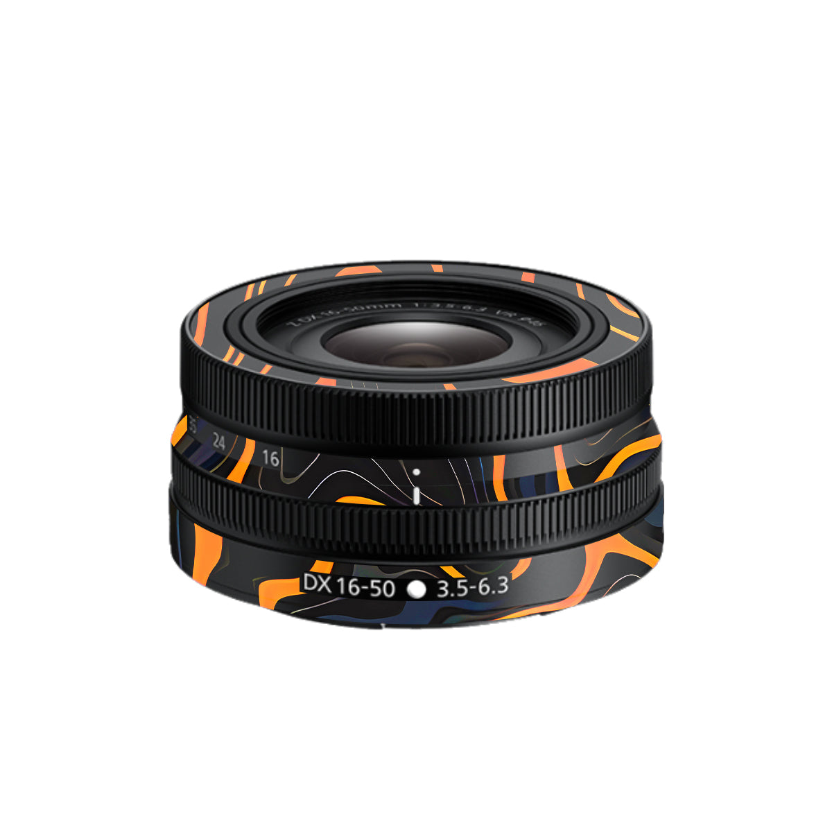 Amber Topographic Waves Nikon Nikkor Z DX 16-50mm F/3.5-6.3 VR Camera Lens Skin