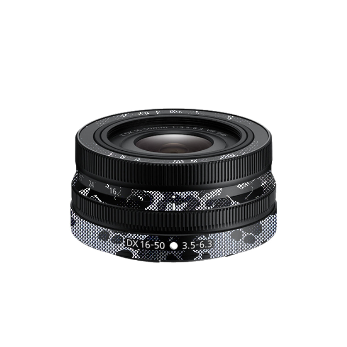 Stealth Grey Camo Nikon Nikkor Z DX 16-50mm F/3.5-6.3 VR Camera Lens Skin