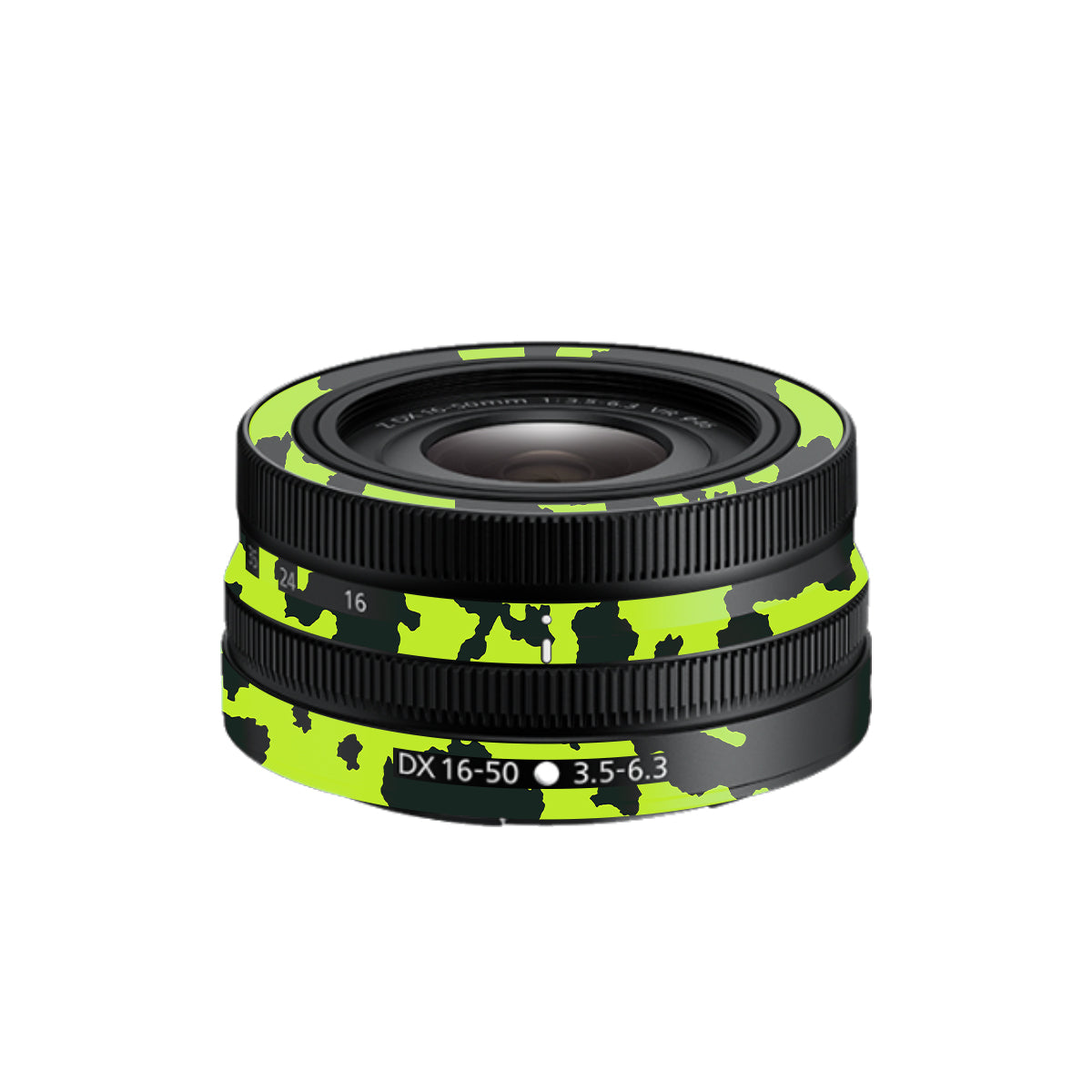 Neon Green Splatter Nikon Nikkor Z DX 16-50mm F/3.5-6.3 VR Camera Lens Skin