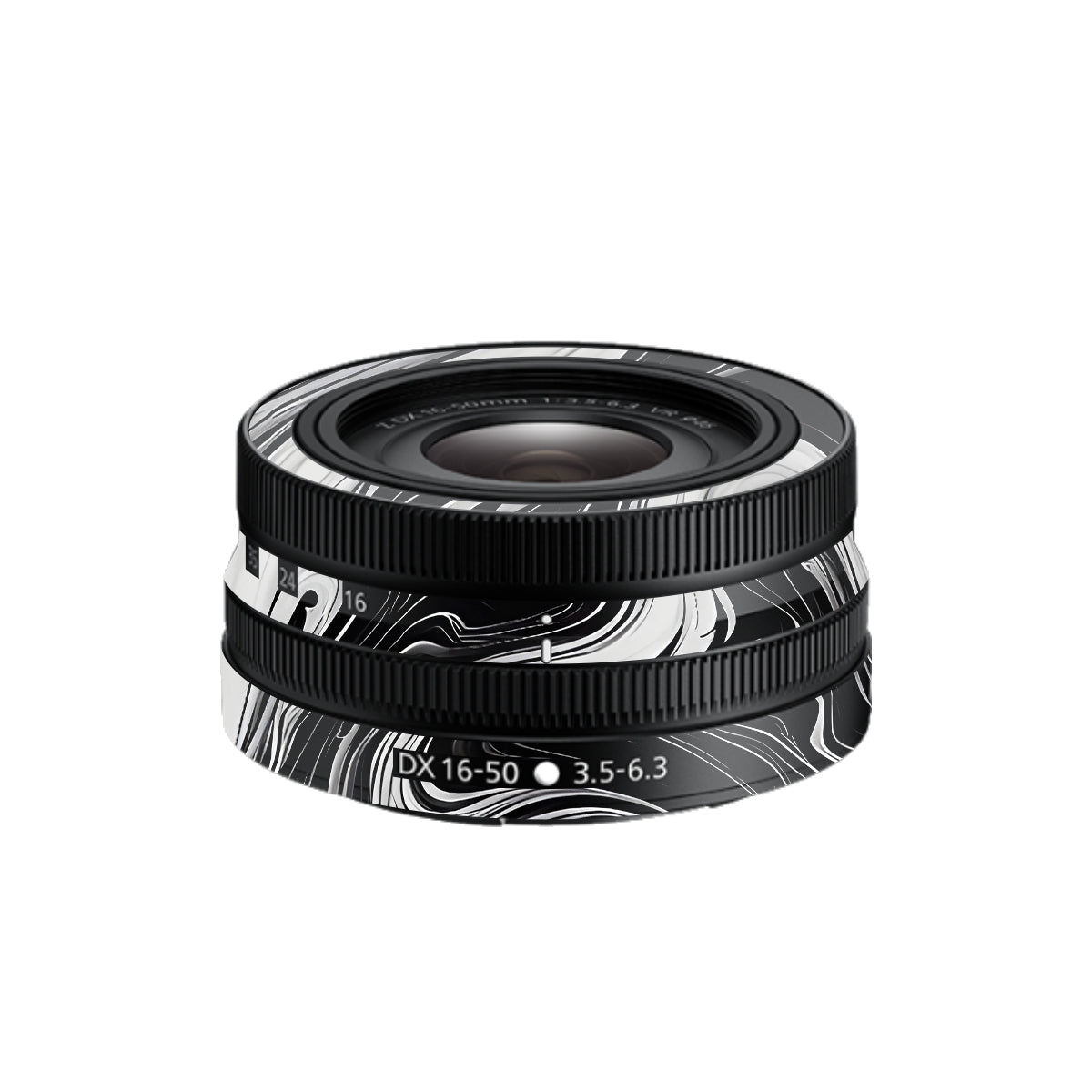 Black and White Marble Nikon Nikkor Z DX 16-50mm F/3.5-6.3 VR Camera Lens Skin
