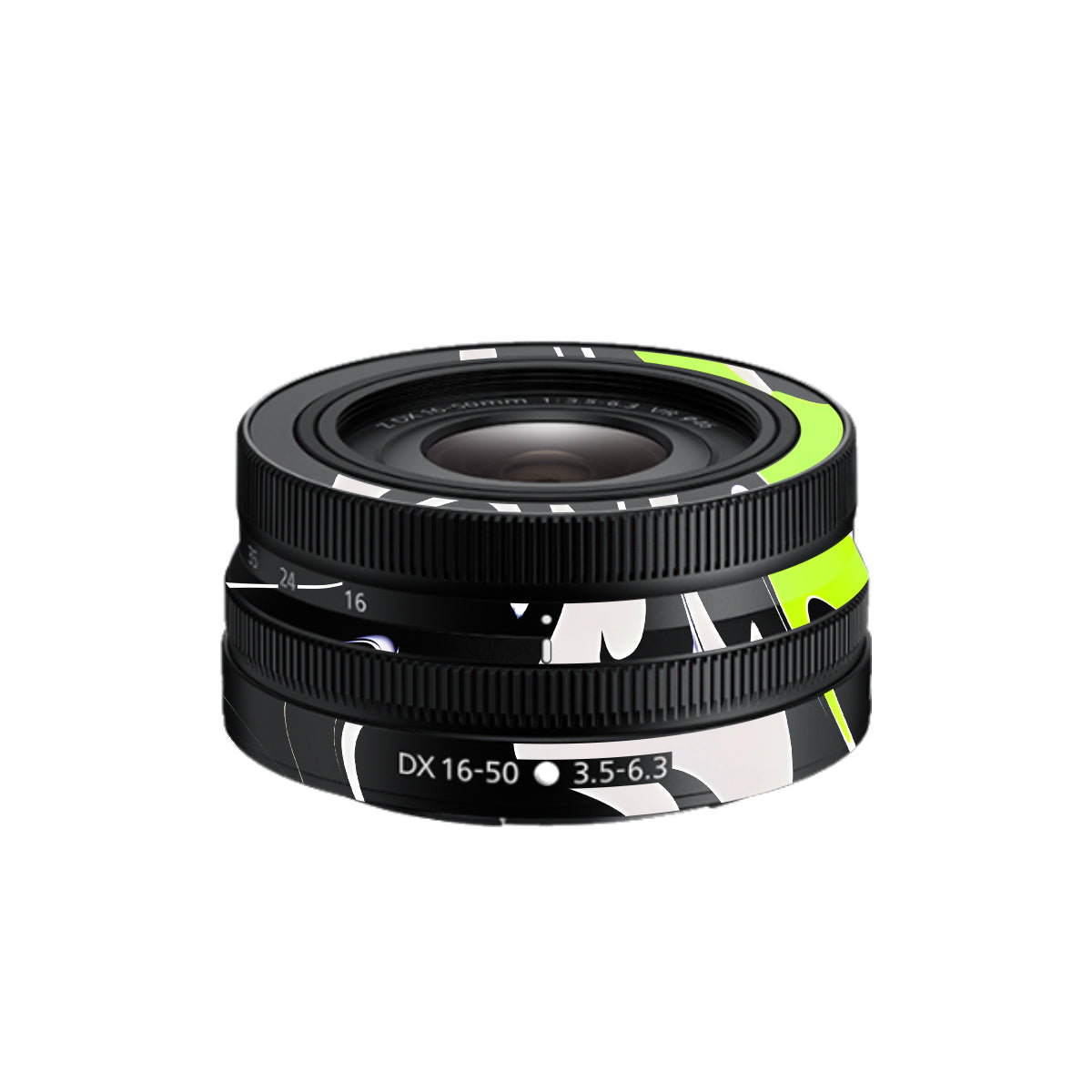 Neon Green and Black Pattern Nikon Nikkor Z DX 16-50mm F/3.5-6.3 VR Camera Lens Skin