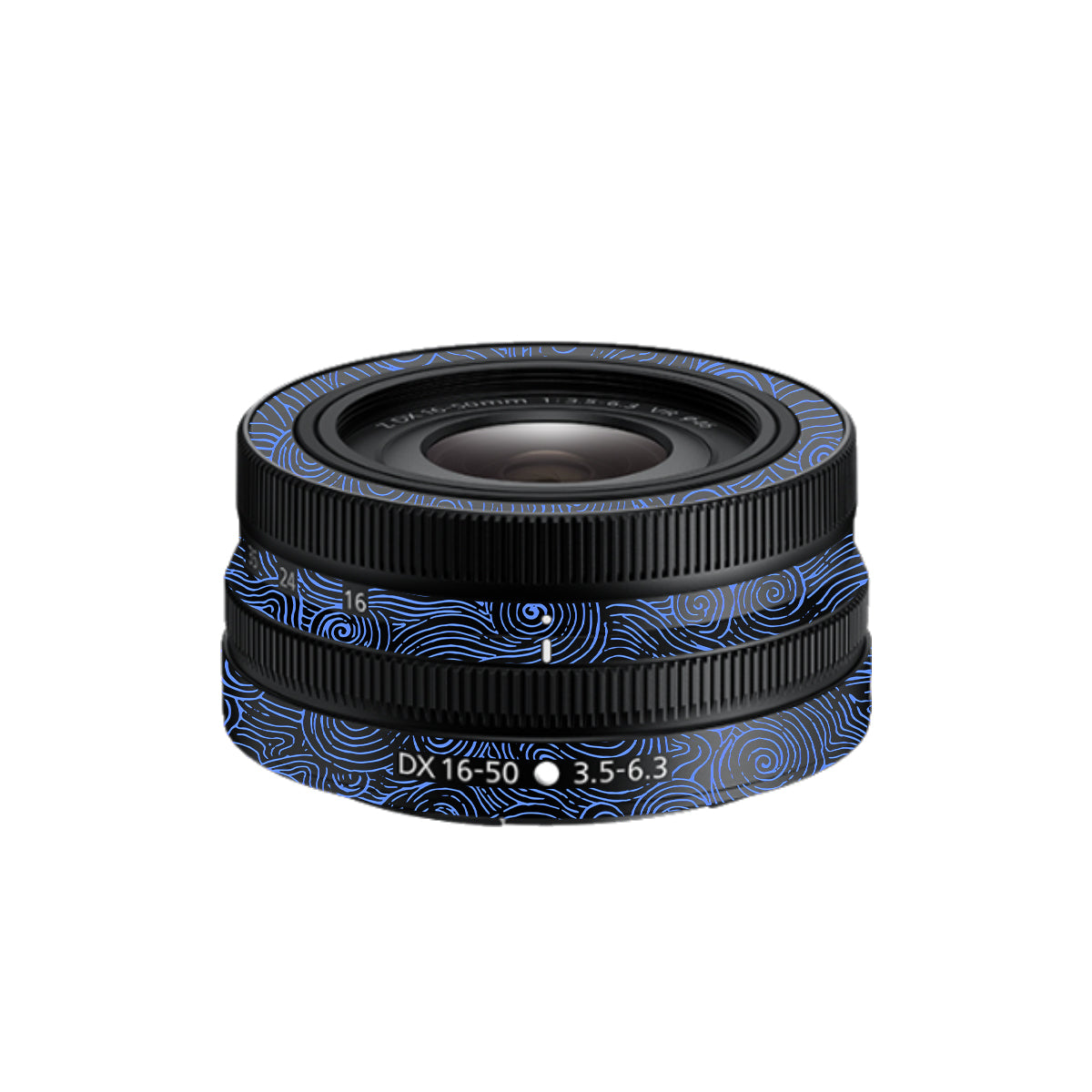 Blue Spirals Nikon Nikkor Z DX 16-50mm F/3.5-6.3 VR Camera Lens Skin