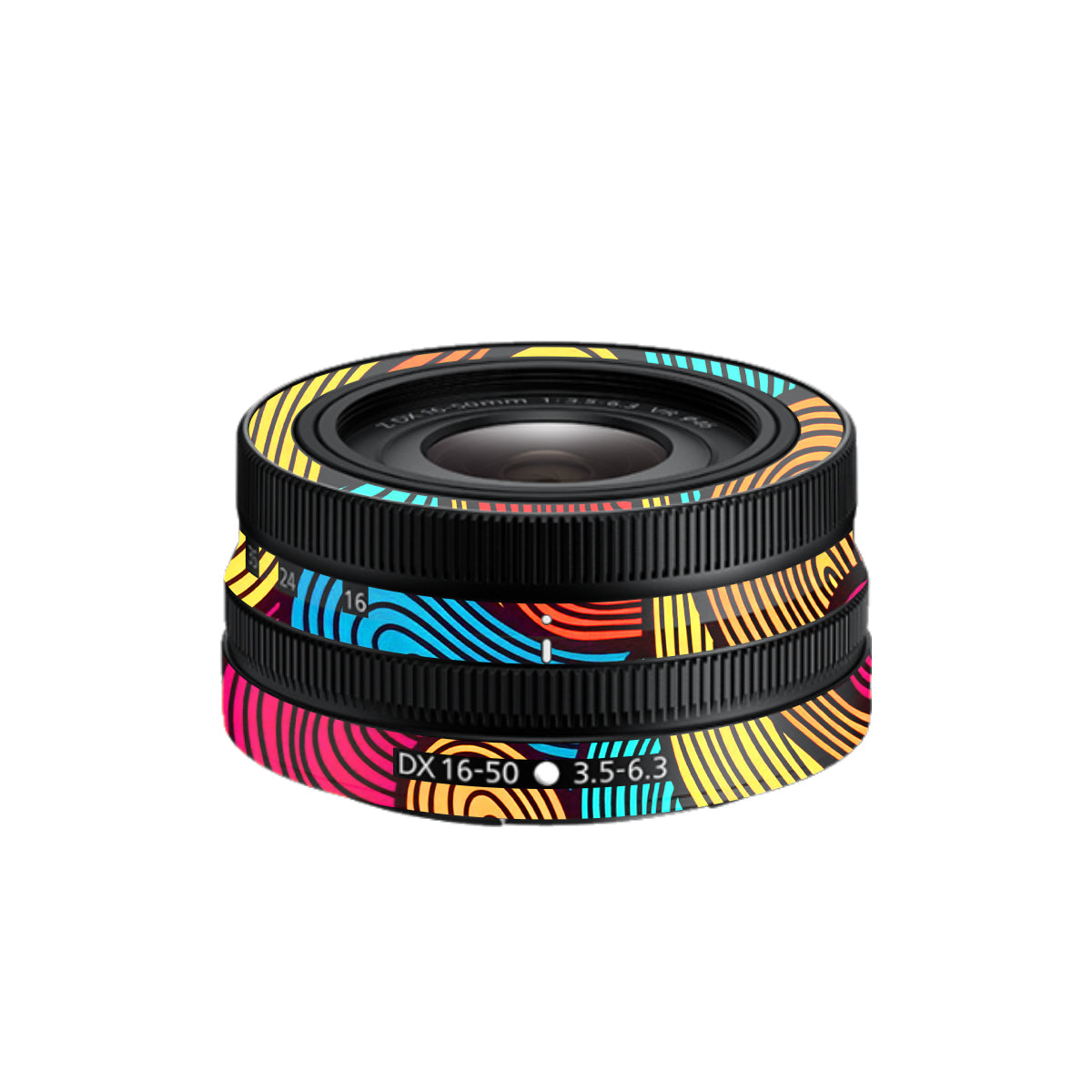 Retro Colorful Doodle Art Pattern Nikon Nikkor Z DX 16-50mm F/3.5-6.3 VR Camera Lens Skin
