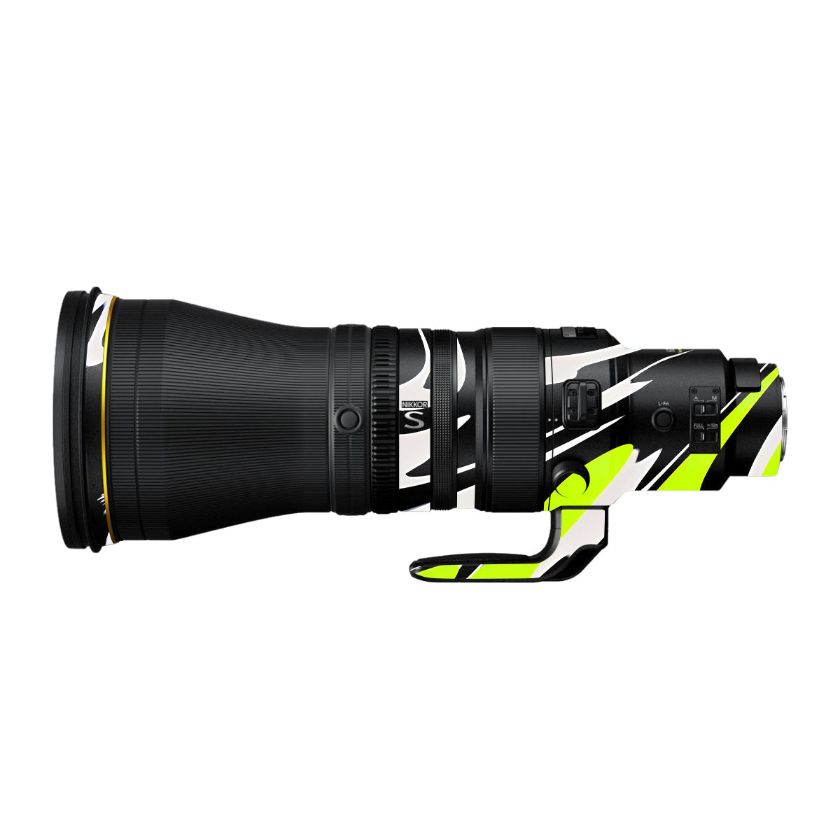Neon Green and Black Pattern Nikon Nikkor Z 600mm F/4 TC VR S Camera Lens Skin